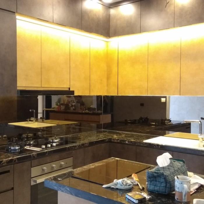 Mirror Full Kaca Cermin Bevel Warna Bronze Backdrop Kitchen Set Cermin Bronze
