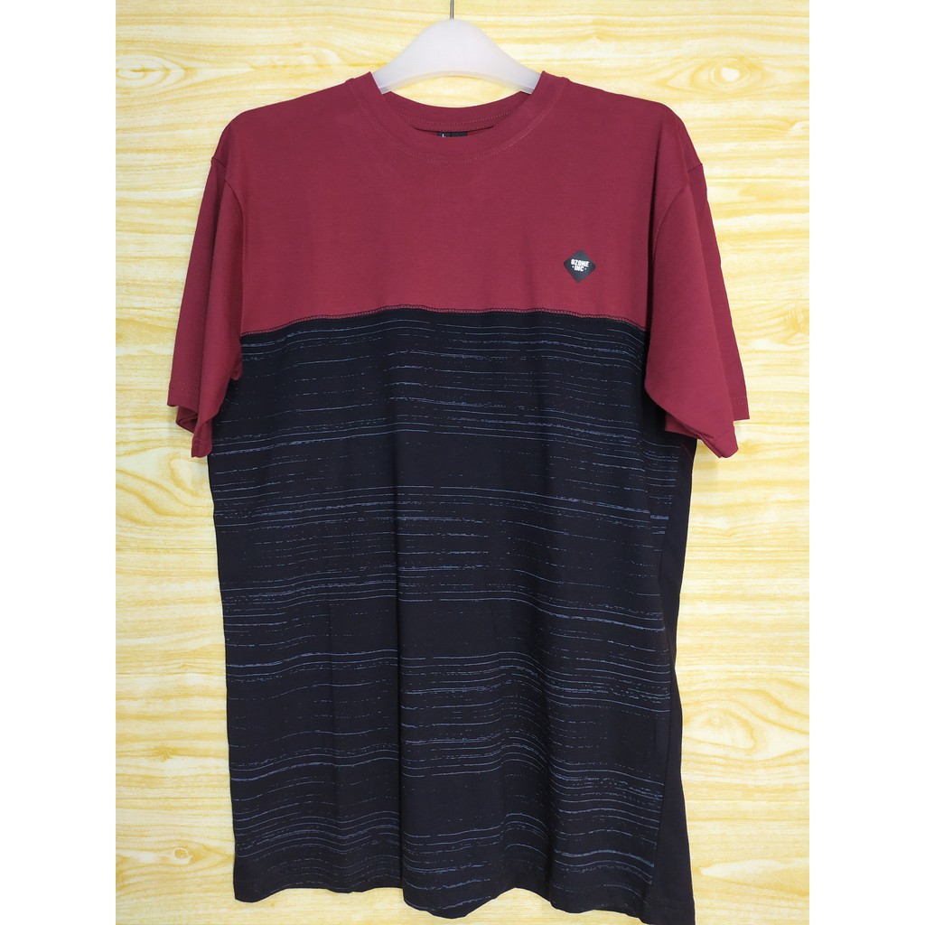 Kaos Ozone Apl Hitam Maroon