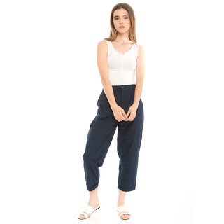 Beatrice Clothing Kama Linen Pants in Navy Celana  Kerja  