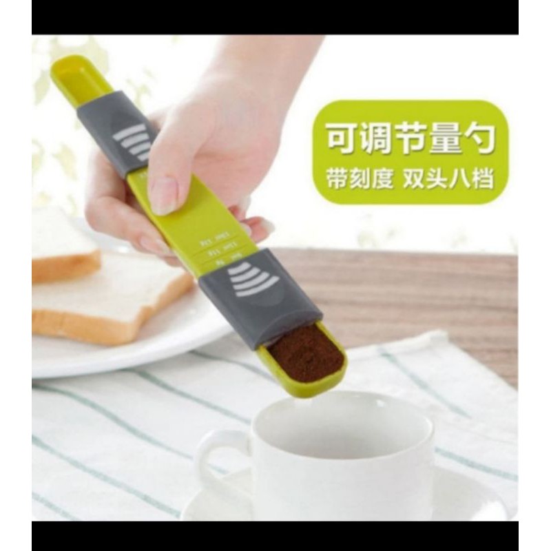 Sendok takar geser adjustable measuring spoon sendok kopi bumbu gula
