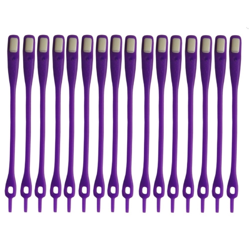 HILACES BASIC Lazy Shoelace Tali Sepatu Silikon tali sepatu karet (8PCS/PACK)-PURPLE/WHITE