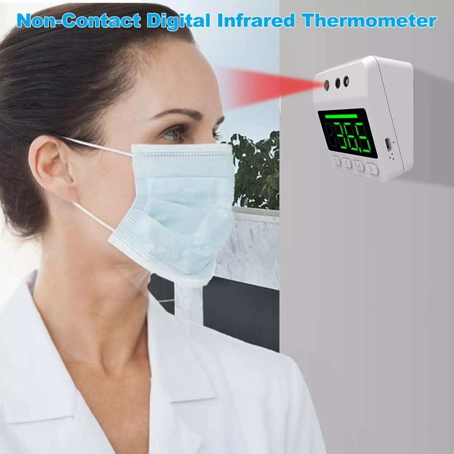 Termometer K2X Infrared Digital Non Kontak Otomatis Tempel Dinding