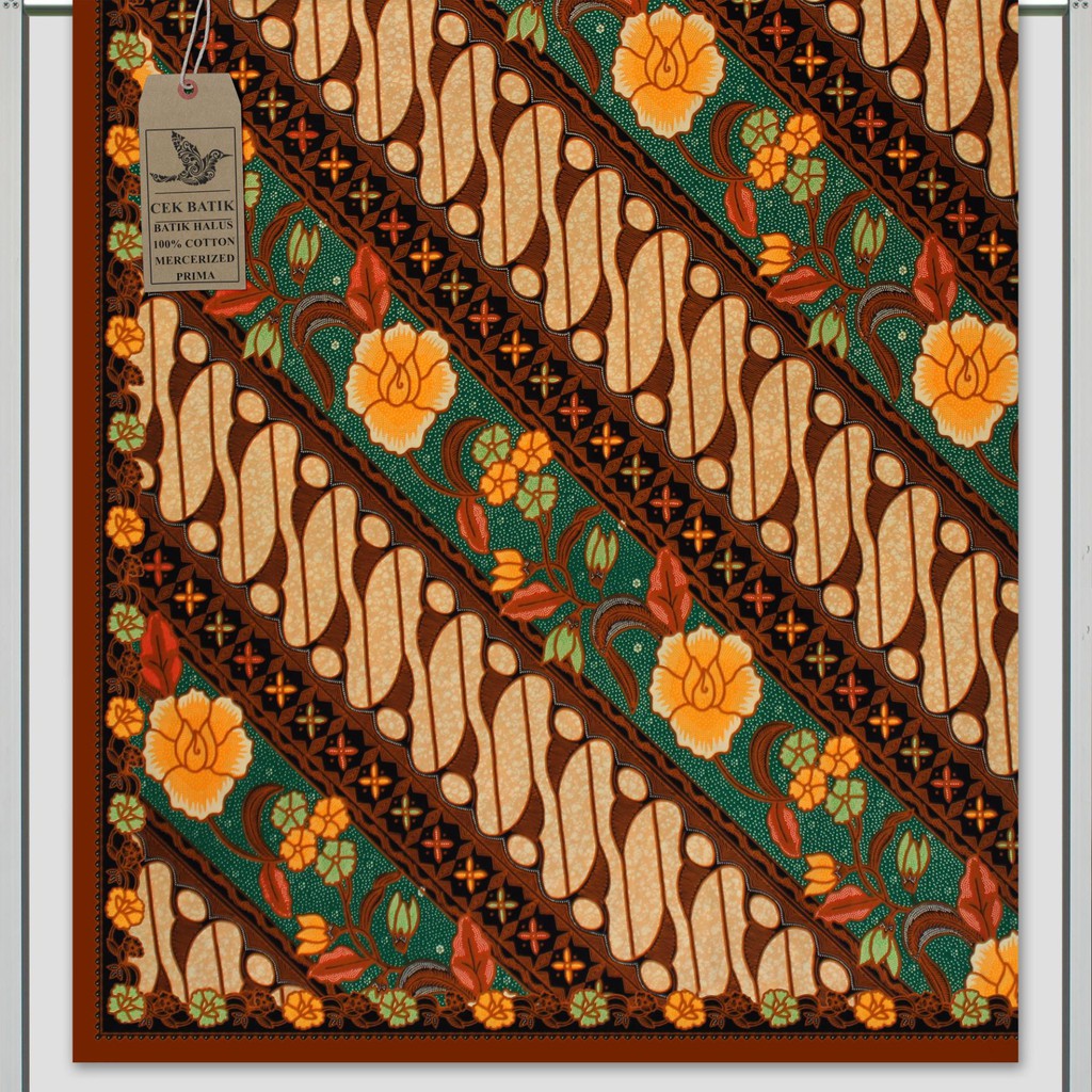 Kain Batik Motif Etnik Modern Pesona Parang Bunga Gading Hijau Shopee Indonesia Kain batik motif parang warna hijau