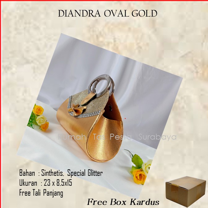 Tas Seserahan,Tas Souvenir,Tas Home Made ,DIANDRA OVAL GOLD