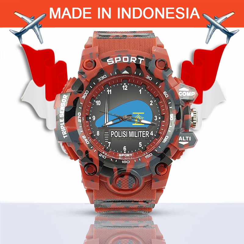 {Istimewa} Jam Tangan POLISI MILITER -Merah Army Water Resistant