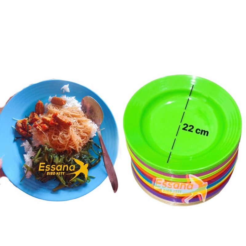 Piring Makan Bulat Plastik 9inch ( Grosir ) Terlaris Termurah Berkualitas ( lusinan ) atau ( 1/2 lusin ) clarissss-5