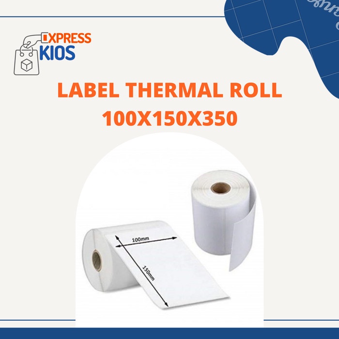 LABEL PAPER THERMAL ROLL 100x150mm / KERTAS STIKER THERMAL 100x150mm