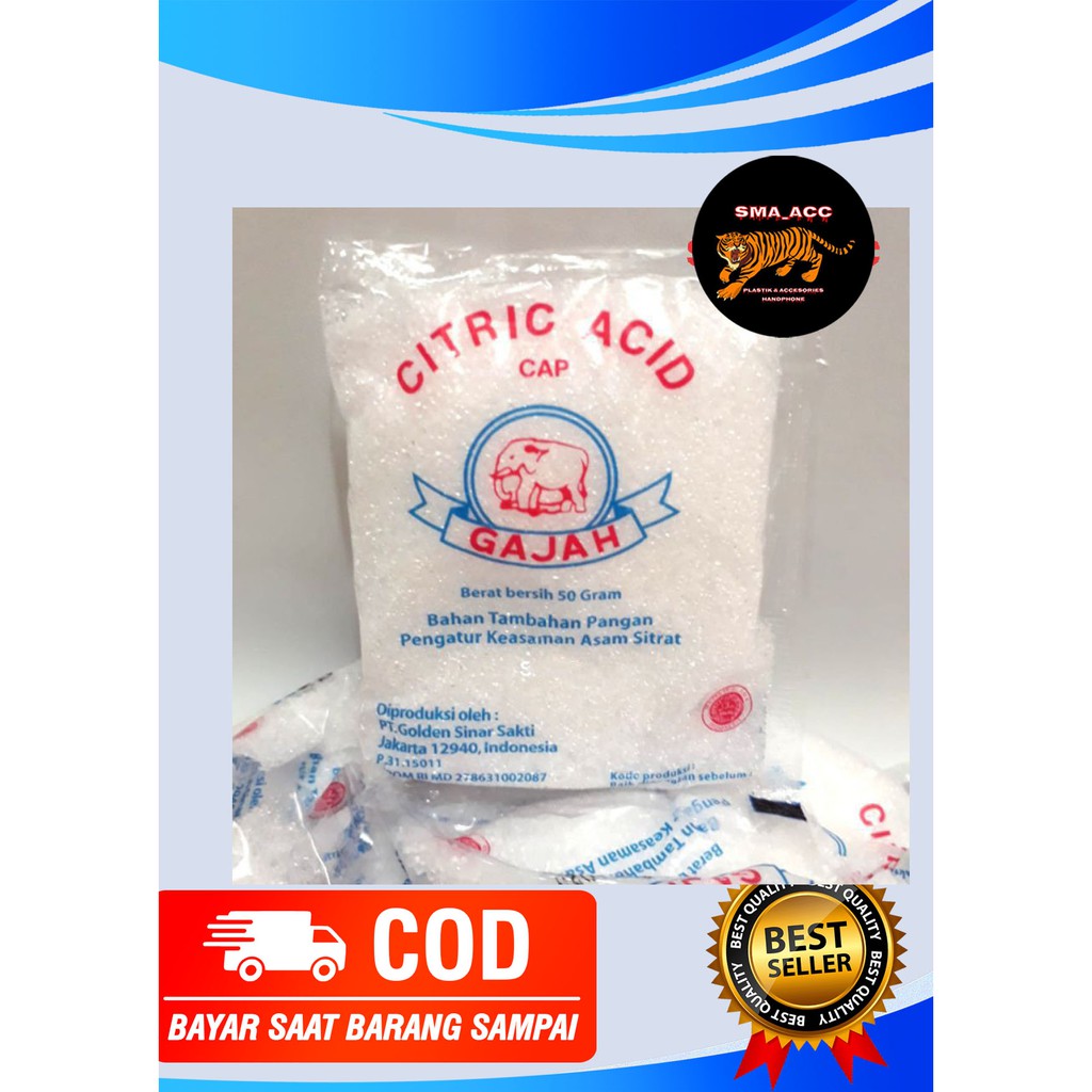 

Citrun / Citric Acid cap GAJAH 50gr / Asam Sitrat