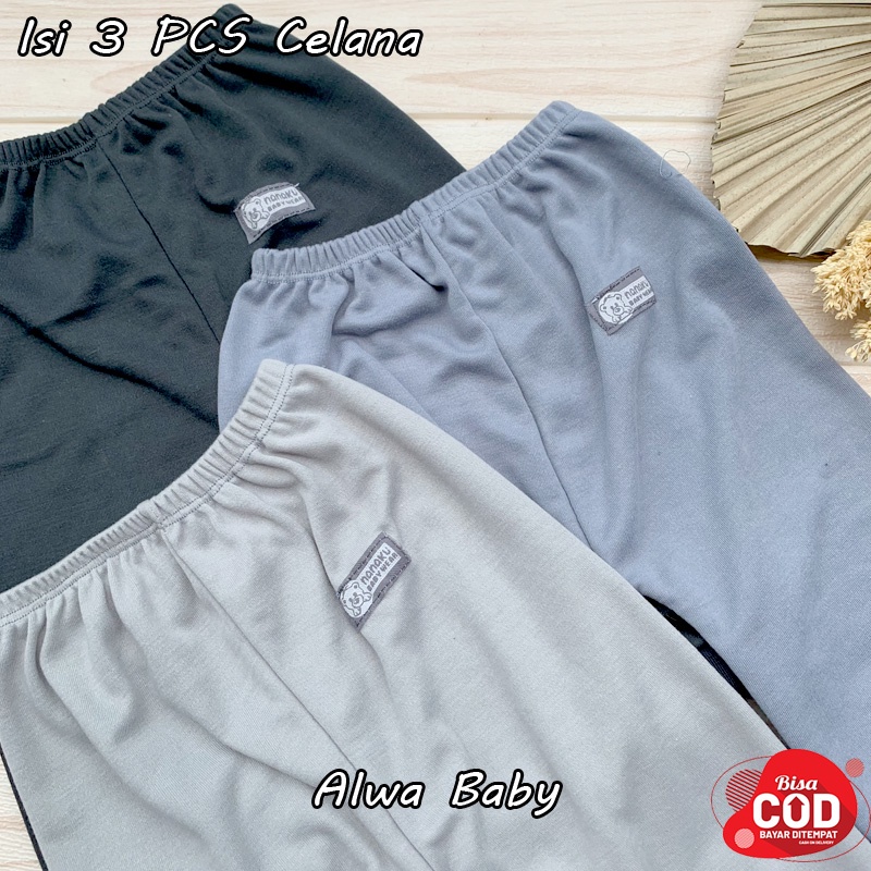 3 PCS Celana panjang Bayi Baru Lahir Seri Abu Almeera Baby and Kids