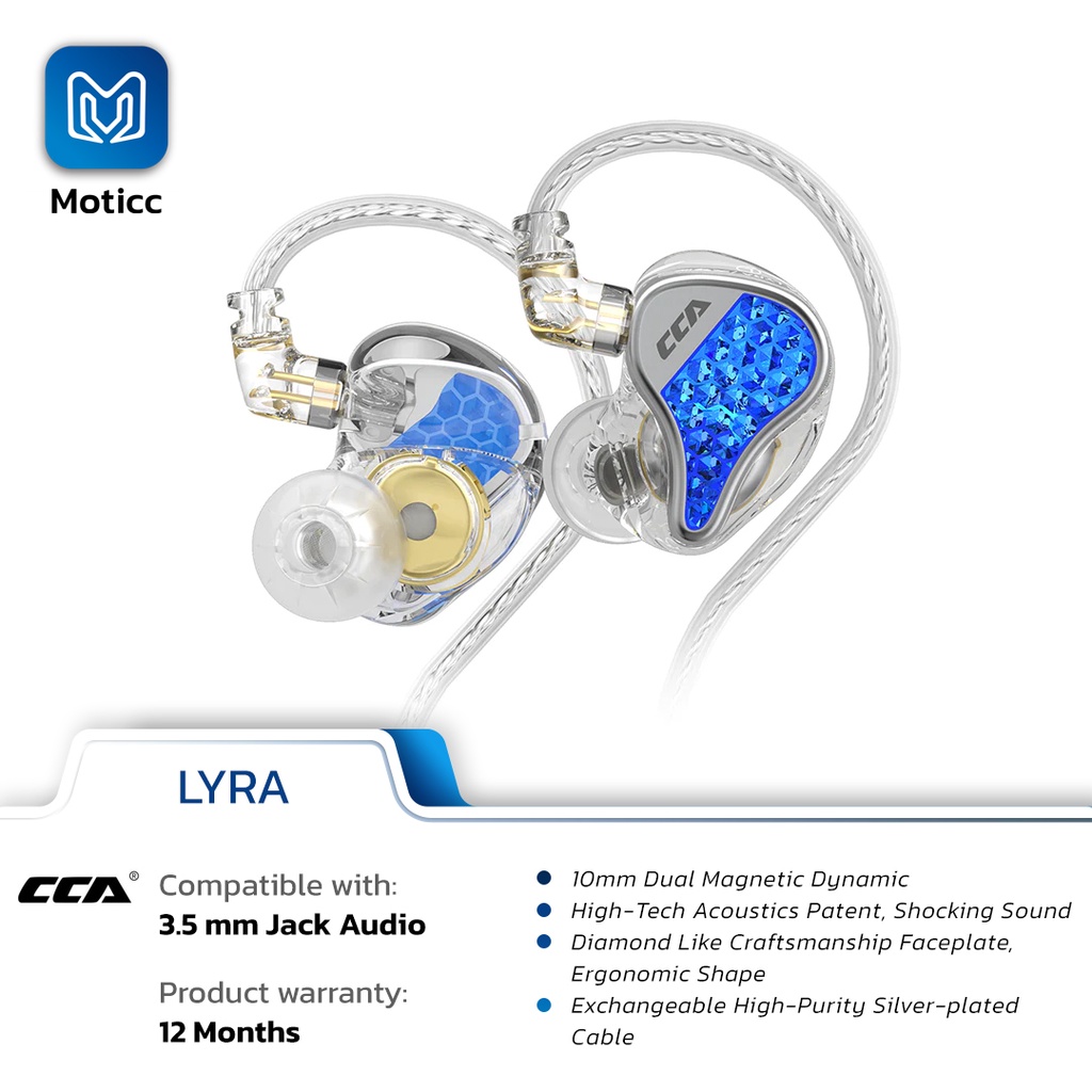 CCA LYRA with Mic In Ear Monitor Earphone Gaming alt CCA CRA+ Plus