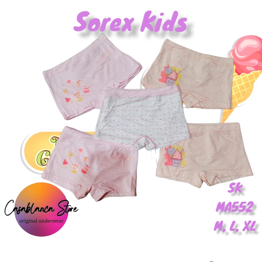 CELANA DALAM BOXER ANAK PEREMPUAN SOREX KIDS (Art. SK MA552) BERBAHAN SANGAT HALUS &amp; LEMBUT