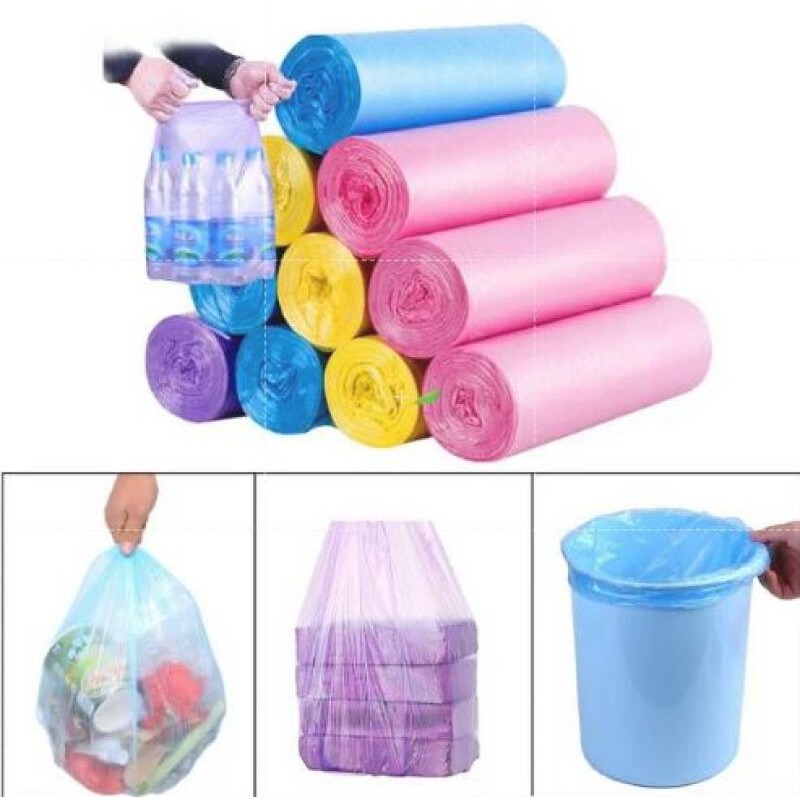 Kantong Plastik Sampah Roll isi 15pcs 45x50cm RANDOM