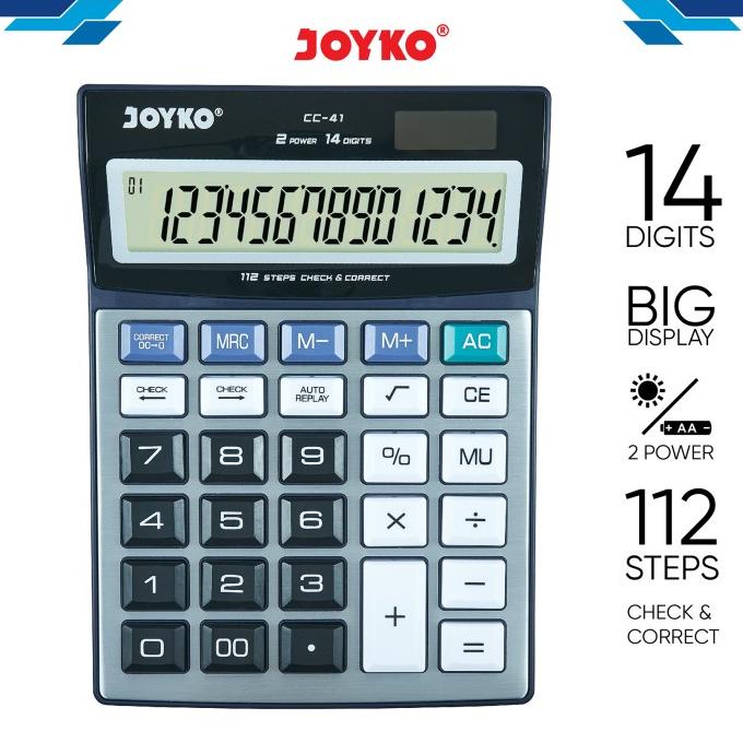 

[COD] Calculator / Kalkulator Joyko CC-41 / 14 Digits / Check Correct FREE ONGKIR Kode 1295