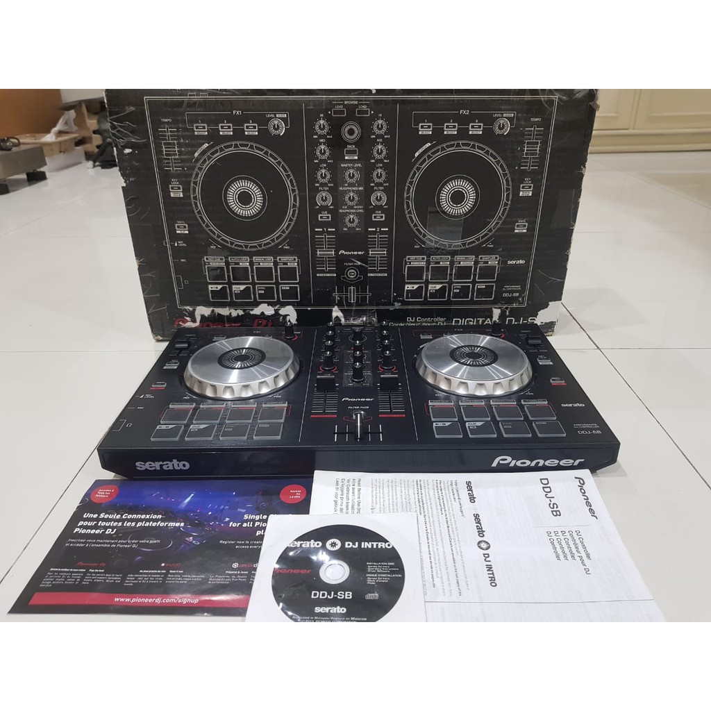 Alat DJ / Controller DJ Pioneer DDJ SB Lengkap Dus, CD Original & Kitab-Kitab