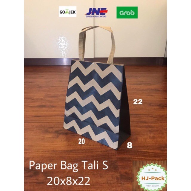 

(TERLARIS) Paperbag Paper Bag Tas Kertas Garis 19x8x22 Goodie Bag Shopping Bag