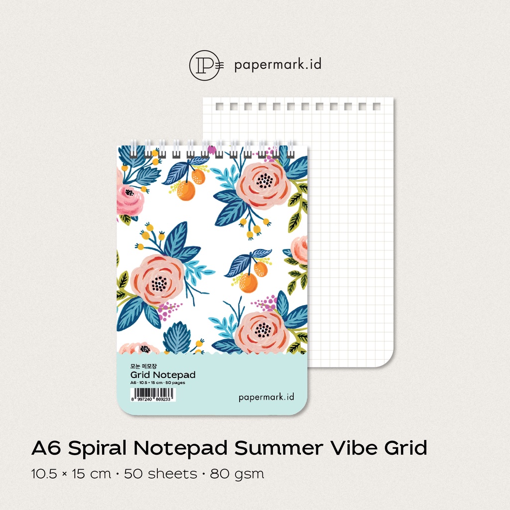 

A6 Spiral Notepad Summer Vibe Grid