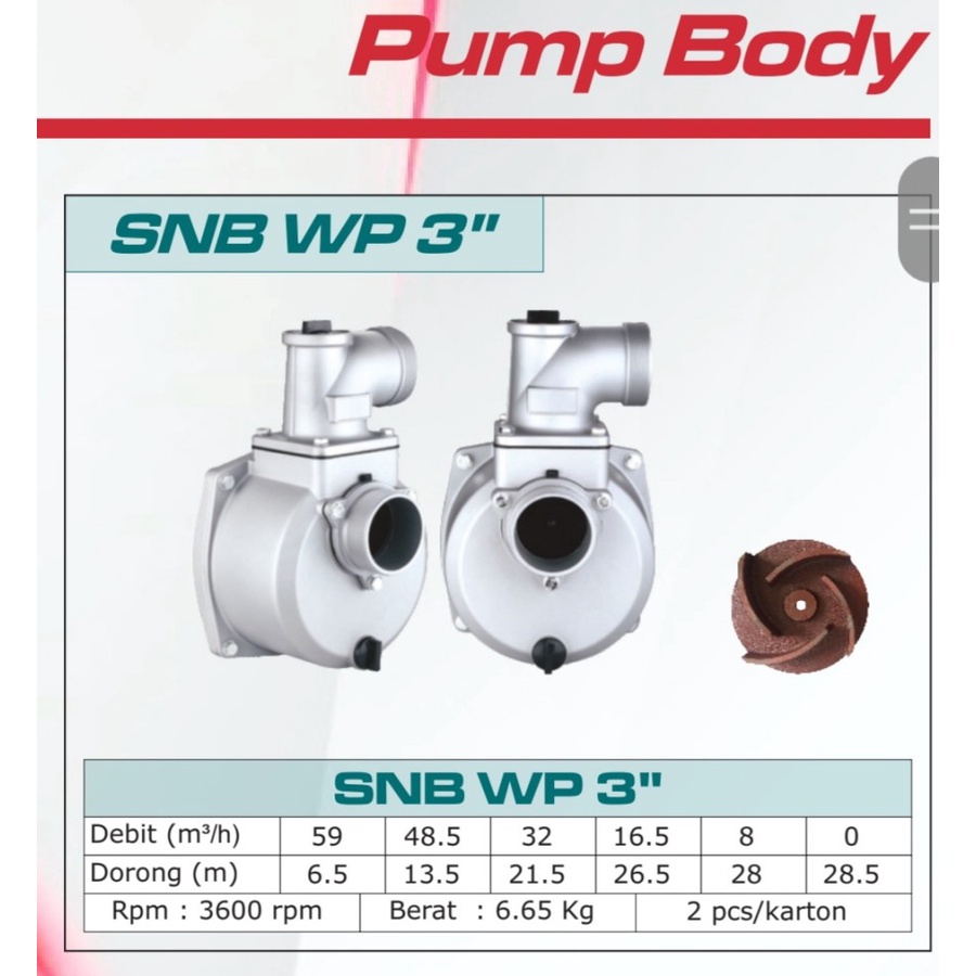 BODY POMPA SNB WP 3" (80 XT) - BODY POMPA SNB WP 3" (80 XT) YAMAMAX / YAMAMAX PRO