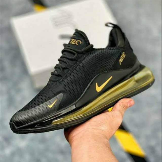 Sepatu Nike Air Max 720 x 270 Black Gold Buat Cowok