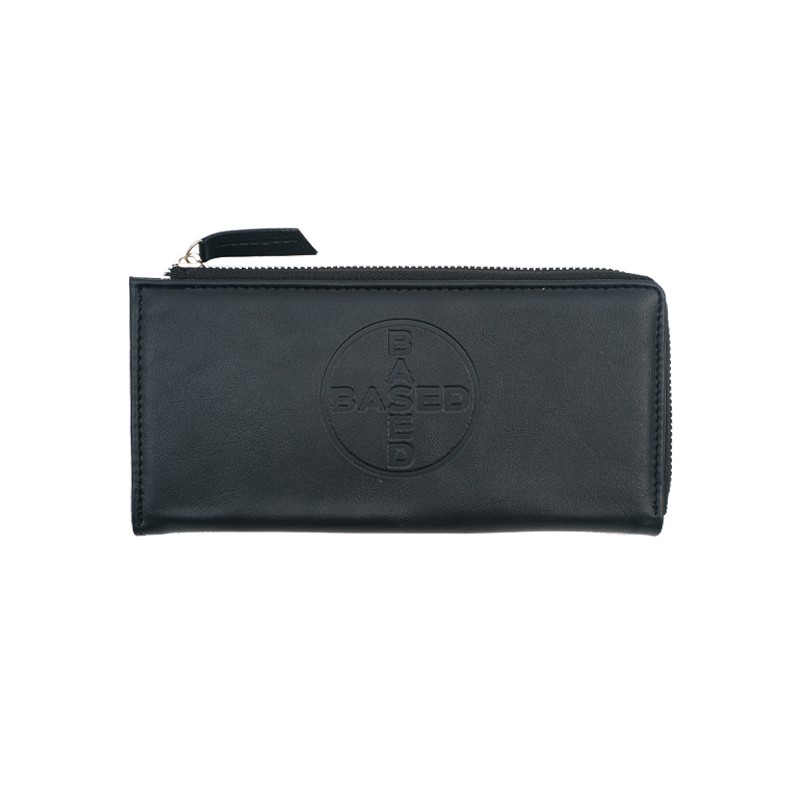 Based Club Tablet Dompet Lipat Panjang Kulit Hitam