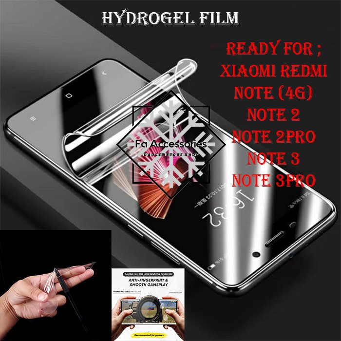 FA ANTI GORES JELLY HYDROGEL XIAOMI REDMI NOTE 1 4G 2 3 3PRO FULL SCREEN PROTECTOR GUARD SHOCK PRO