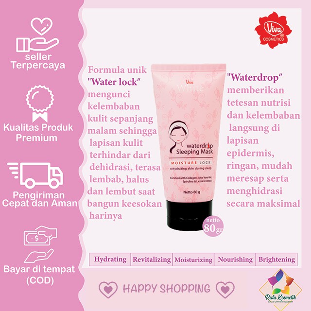 ❤ RATU ❤ Viva Waterdrop Sleeping Mask 80g | Masker Viva (✔️BPOM)