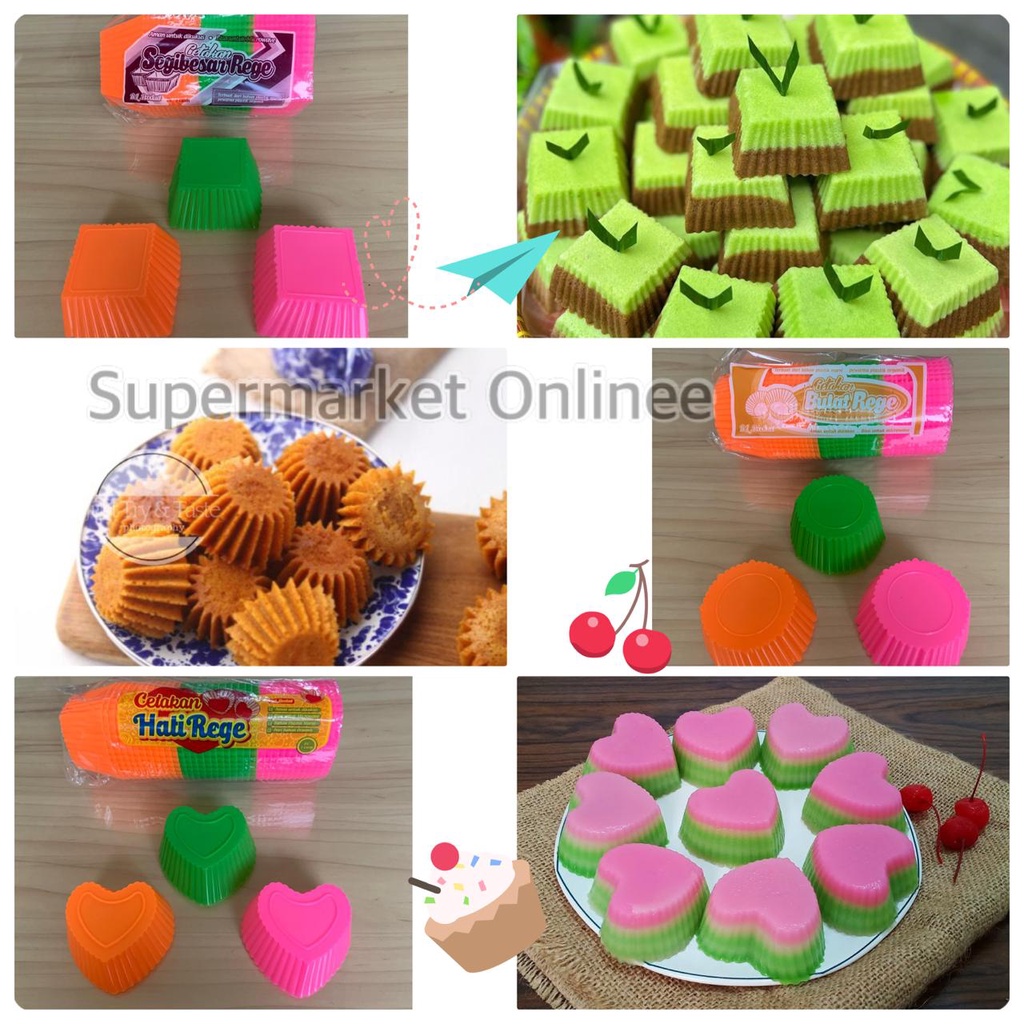 Cetakan Kue Agar Ager Loyang Mini Cup Jelly Coklat Puding Cake Mold Love Hati Bintang Segi Bulat Rege Isi 12pcs