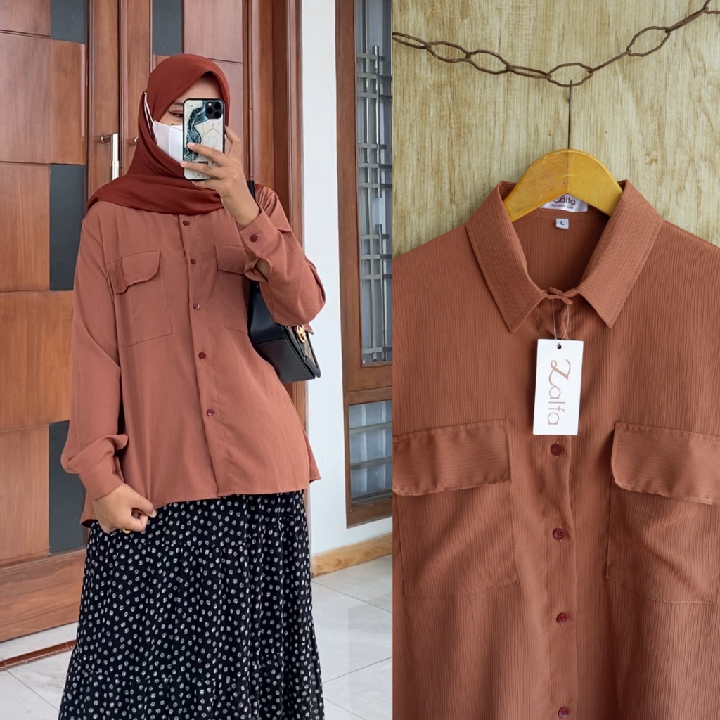 FLOWY blouse by ZALFA OUTFIT / blouse polos / blouse wanita murah / blouse rayon