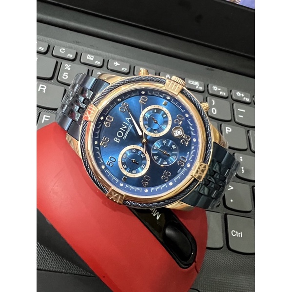 jam tangan pria BONIA premium all stell include box ori