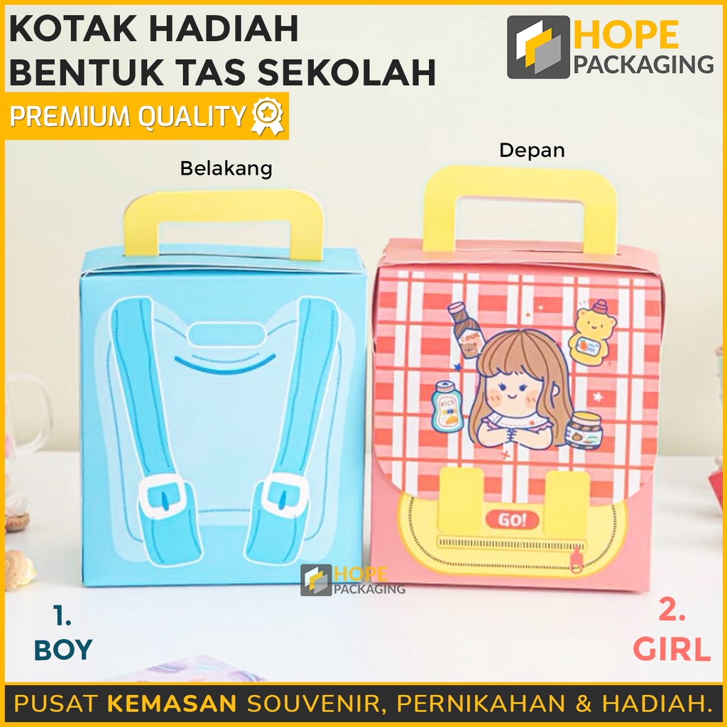 Kotak Kemasan Souvenir ultah / Kotak hadiah bentuk bus untuk anak anak Bentuk Tas sekolah