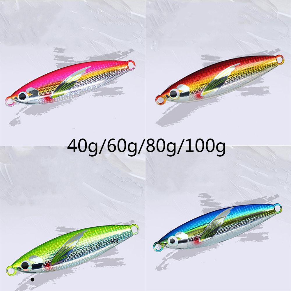 Nanas 40g 60g 80g 100g Logam Metal Jig Bass Hook Bercahaya Slow Jigging Sendok Umpan Pancing