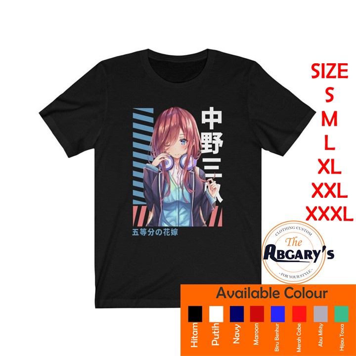 MIKU NAKANO SHIRT BAJU ANIME THE QUINTESSENTIAL QUINTUPLETS WAIFU GIRL TEE