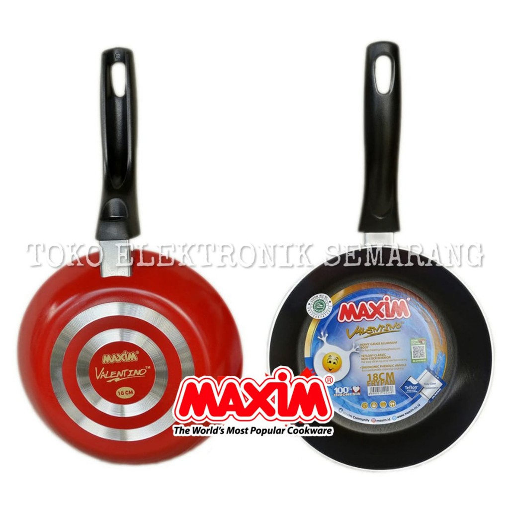 MAXIM VALENTINO 18 CM / 20 CM / 22 CM / 24 CM / 26 CM FRYPAN WAJAN PENGGORENGAN TEFLON ANTI LENGKET