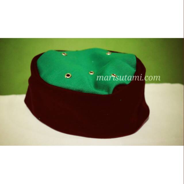Peci maiyah original hitam hijau