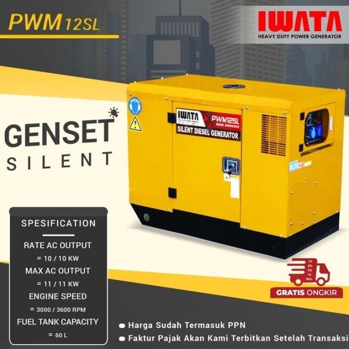 Genset Diesel Iwata 10Kva Silent - Pwm12Sl