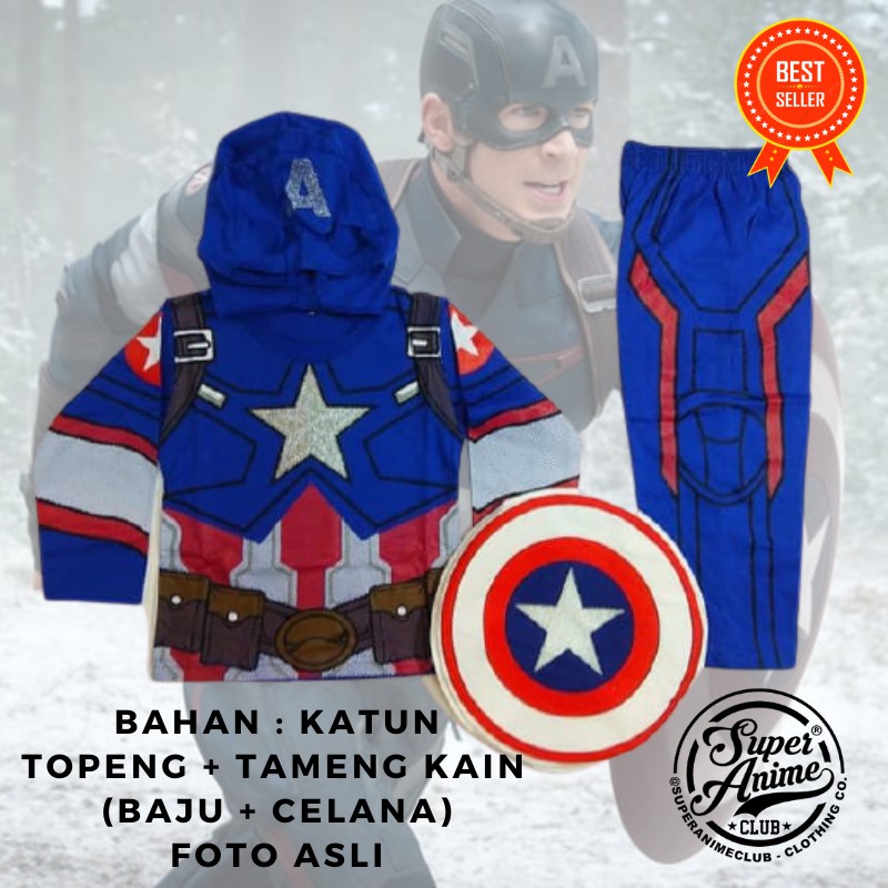 Baju Kostum Anak Superhero Captain America III Civil War Halloween