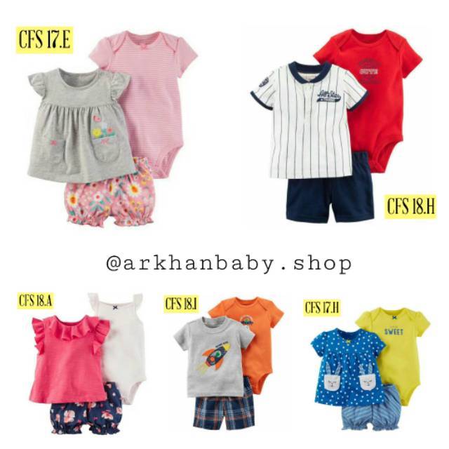 Carter's Jumper Set/Setelan Bayi/Pakaian Bayi Impor 3in1 Sz.6m,9m,12m,18m,24m