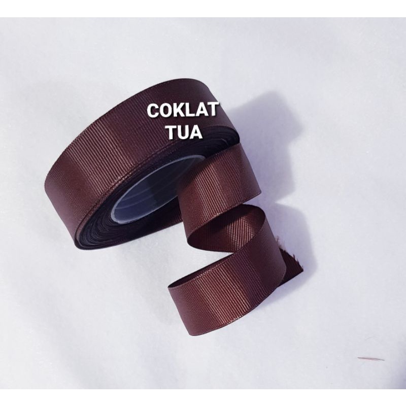 PITA GROSSGRAIN LEBAR 1&quot; ( 2,5CM ) POLYESTER HARGA PER ROLL ISI 20 METER