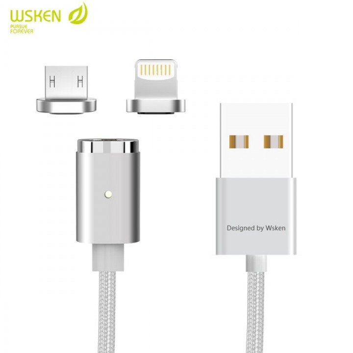 157 WSKEN X-Cable Mini 2 Magnetic Cable 2 in 1 for Micro USB and Lighting