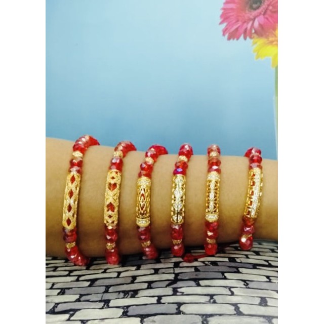 Best Seller! Gelang tangan wanita gelang kristal model serut variasi lapis emas Terbatas!