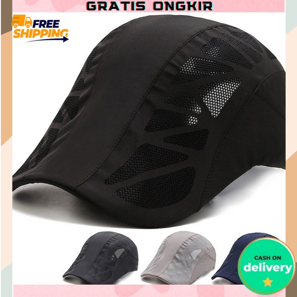 Topi Pet Pria Kekinian Casual Topi Flat Cowok Cewek Dewasa Import Pelindung Kepala Pet Cowok Topi Pr