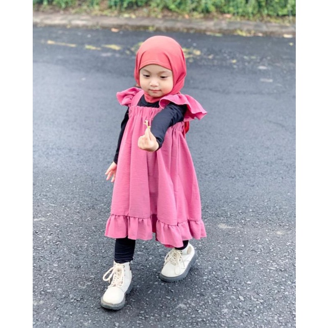 Dress Anak Syabila Ruffle 1-3 Tahun / Dress Rok Anak Harian BabyCrepe