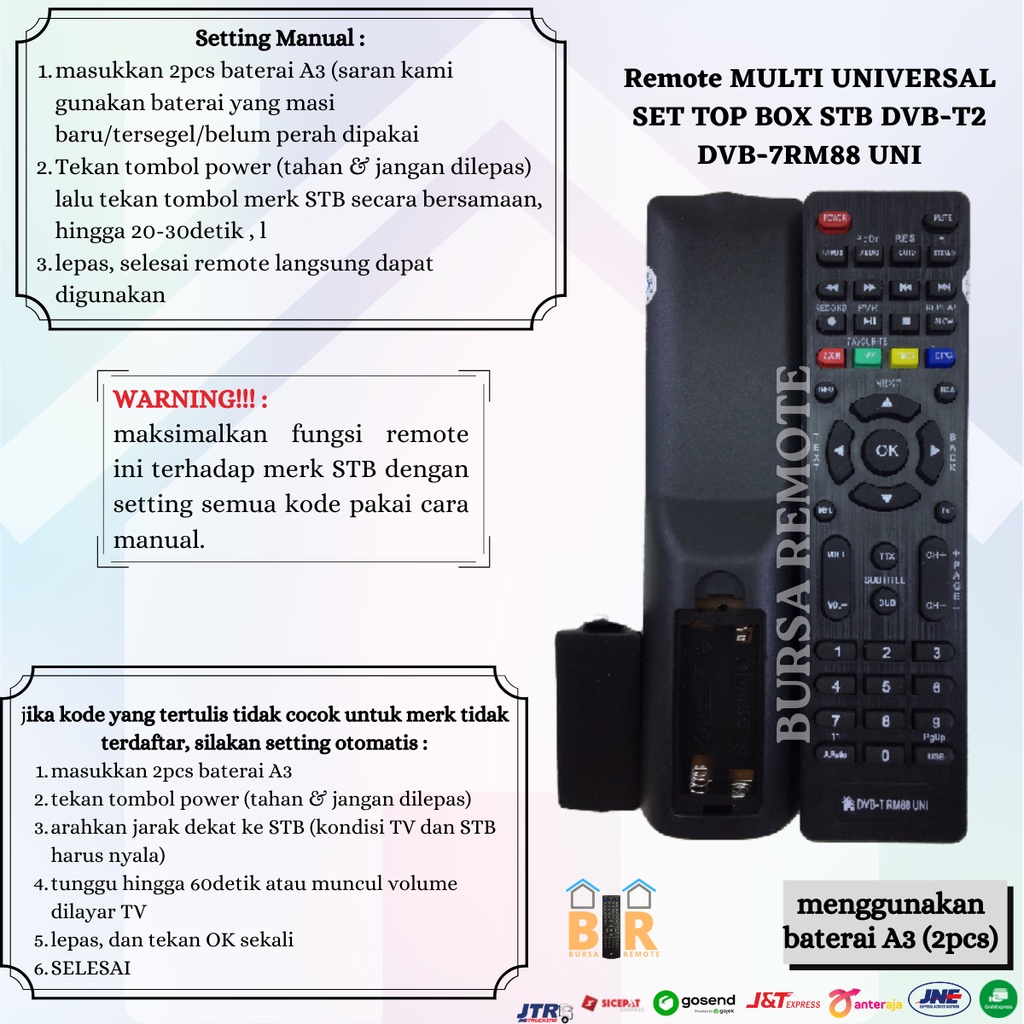 Remot / Remote MULTI UNIVERSAL SET TOP BOX STB DVB-T2 DVB RM88 UNI