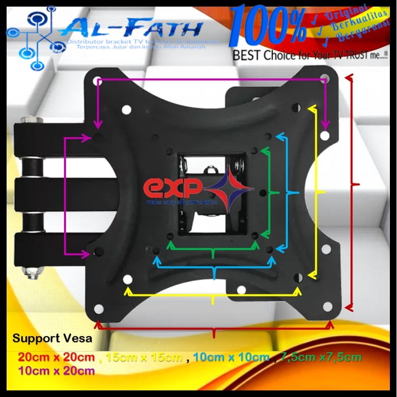 Bracket TV LG 14 s/d 43 inch 6 ARAH FULL BESI SUPER KOKOH GARANSI 100% ORI