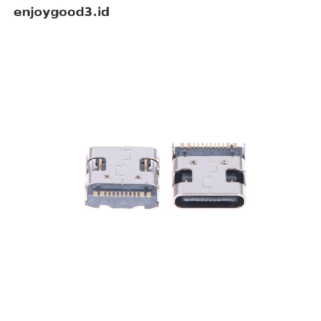 10pcs Konektor Soket Usb 3.1 16 Pin Tipe C Female Untuk Charger Handphone