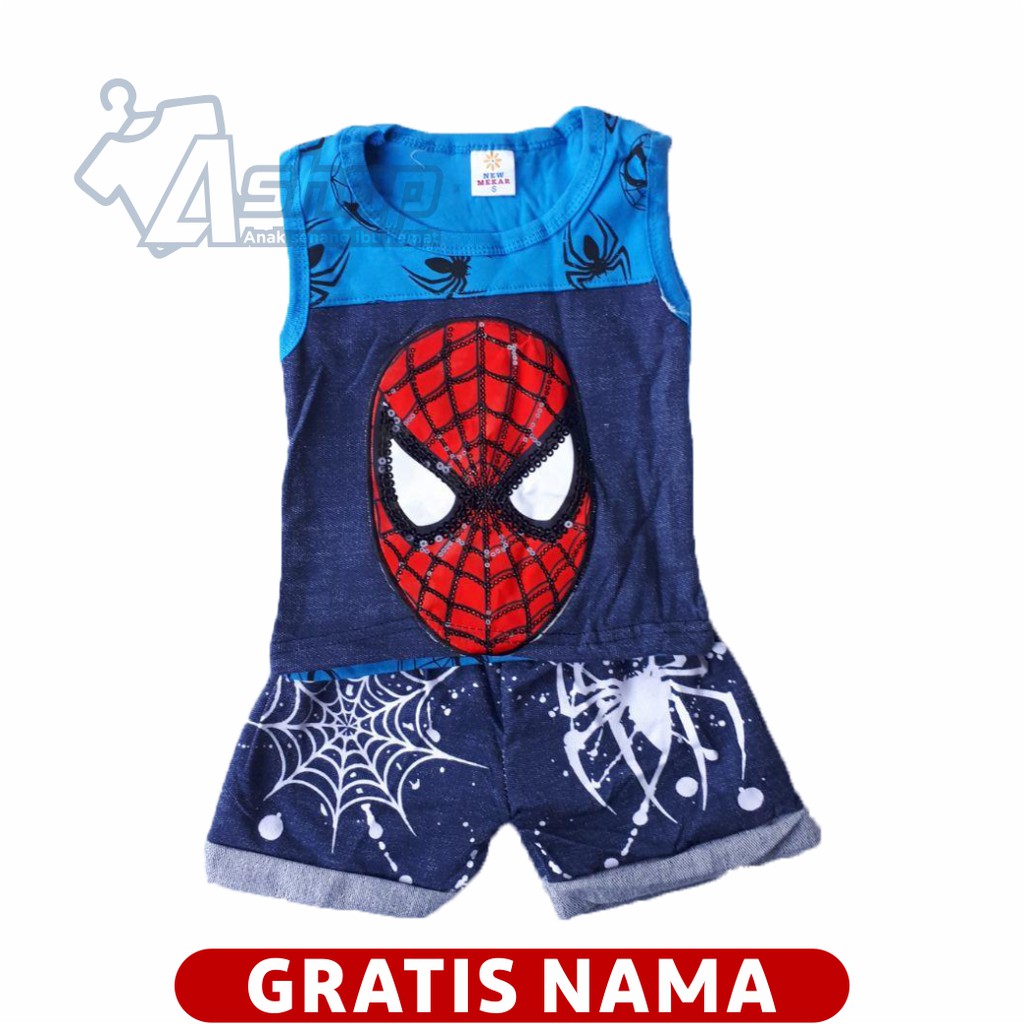 Baju Bayi Singlet Spiderman LED 0-18 Bulan