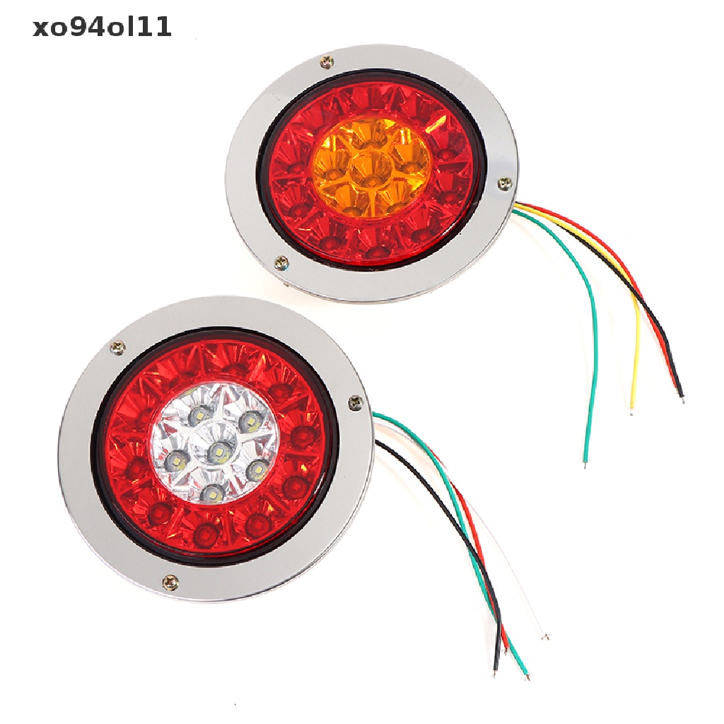 (hotsale) Lampu 16 LED Untuk Lampu Rem Berhenti Belakang Mobil Bentuk Bulat Warna Amber Merah