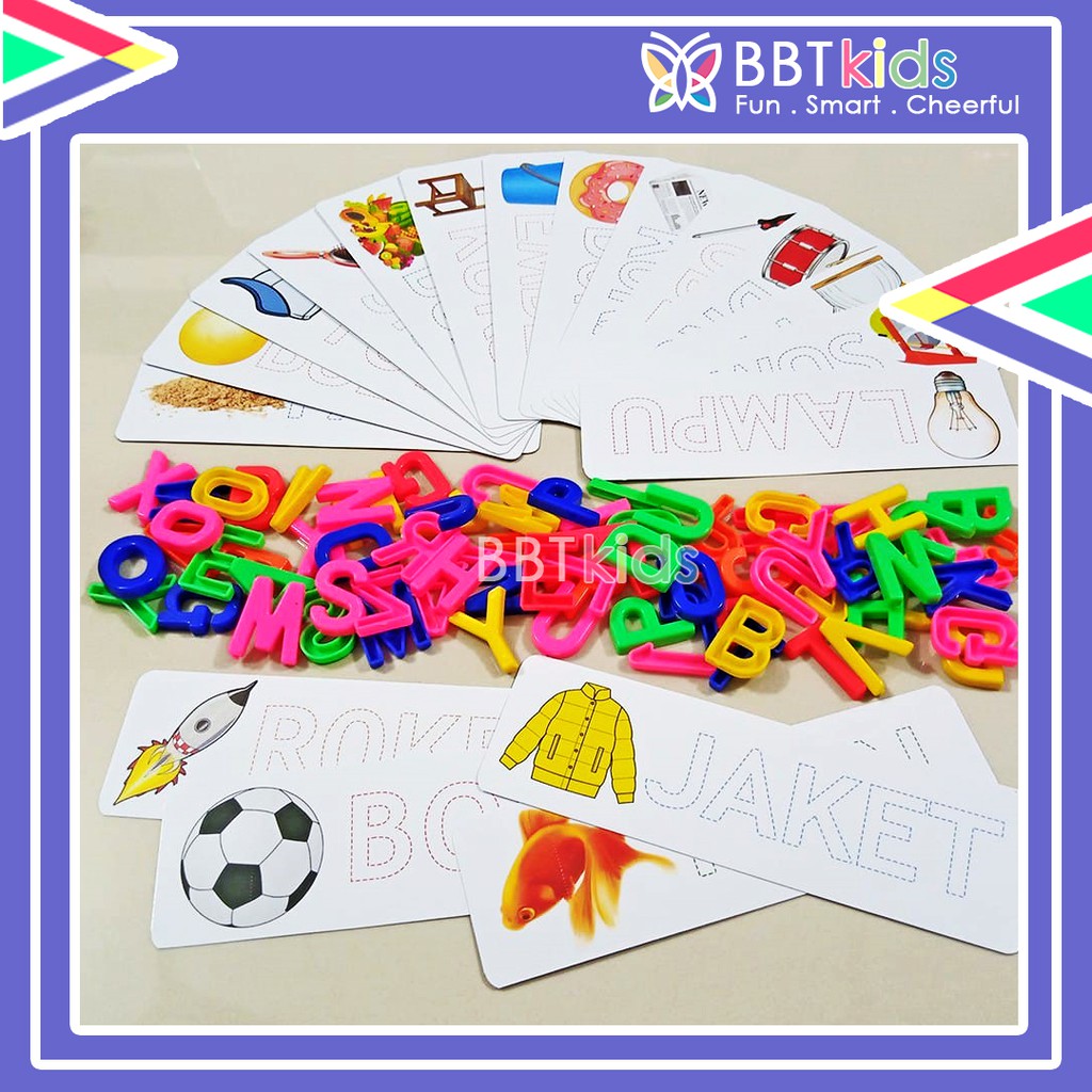 FLASH CARD EDUKASI ANAK KARTU HURUF 50 PCS EDUKASI BAYI ALFABET LENGKAP MAINAN BELAJAR ANAK BALITA