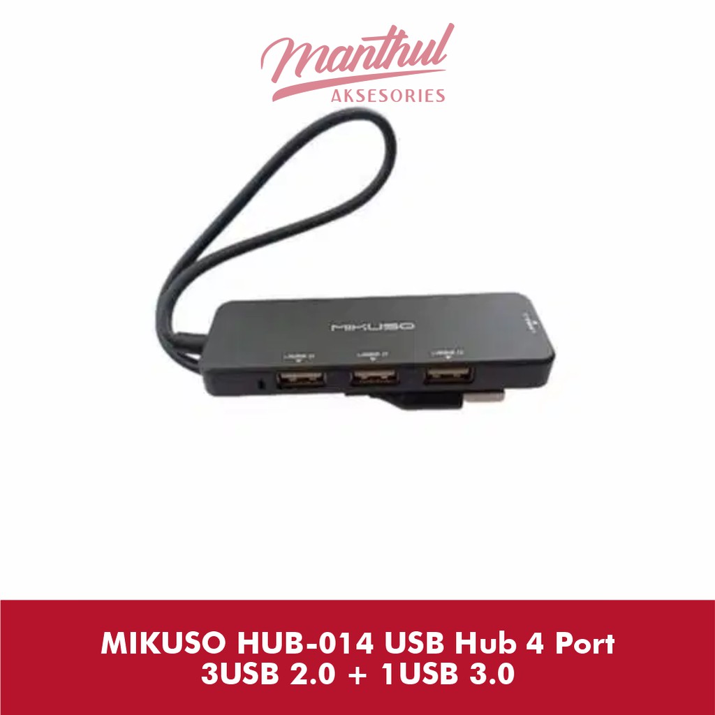 MIKUSO HUB-014 USB Hub 4 Port 3USB 2.0 + 1USB 3.0