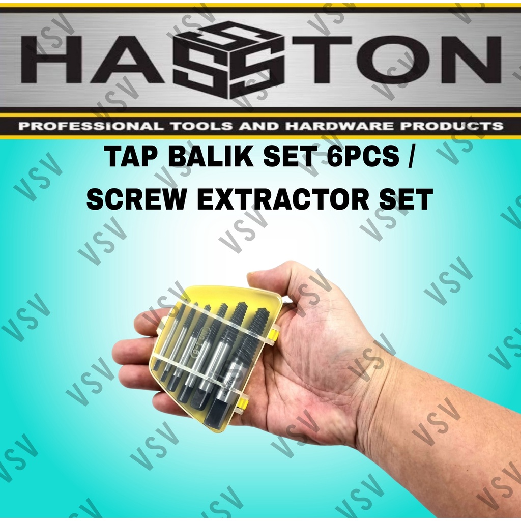 Hasston Tap Balik Set 6pc 3799-100 Screw Extractor Set 3799-100