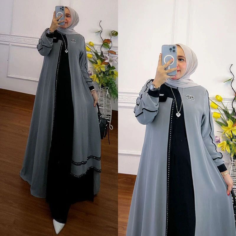 GAMIS PESTA MEWAH ELEGAN KONDANGAN TERBARU SILVANA DRESS CERUTY BABYDOLL FULL PURING GAMIS KONDANGAN